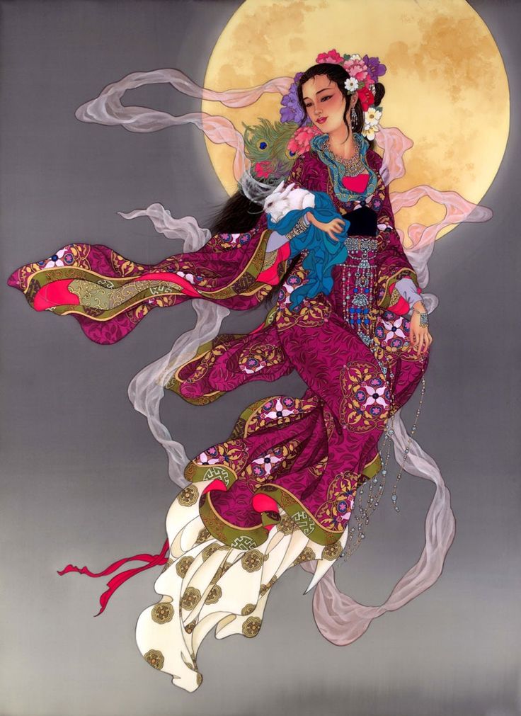 Chinese style vector change flying to the moon paper cut #65 Chinese style vector change flying to the moon paper cut